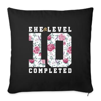 10th wedding anniversary - Sofa pillowcase 17,3'' x 17,3'' (45 x 45 cm) - black - Front
