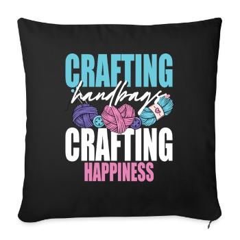 Crochet Knitting - Sofa pillowcase 17,3'' x 17,3'' (45 x 45 cm) - black - Front