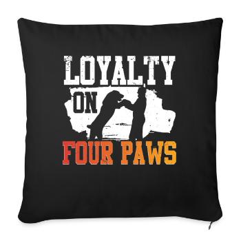 Alabai Hund Loyalty on Four Paws - Sofakissenbezug 45 x 45 cm - Schwarz - Vorne