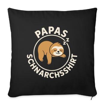 Paternité T-shirt drôle contre les ronflements de papa - Housse de coussin décorative 45 x 45 cm - noir - Devant