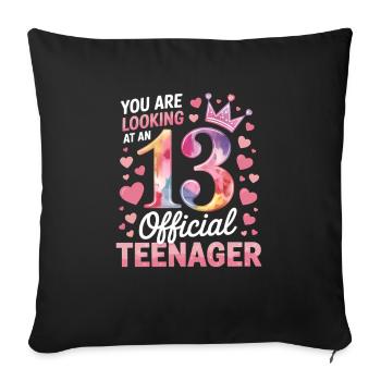 13th birthday teenager gift - Sofa pillowcase 17,3'' x 17,3'' (45 x 45 cm) - black - Front