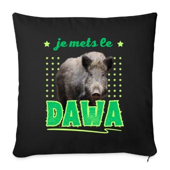 Je Mets le DAWA dans la Foret Cadeau Chasseur  - Housse de coussin décorative 45 x 45 cm - noir - Devant