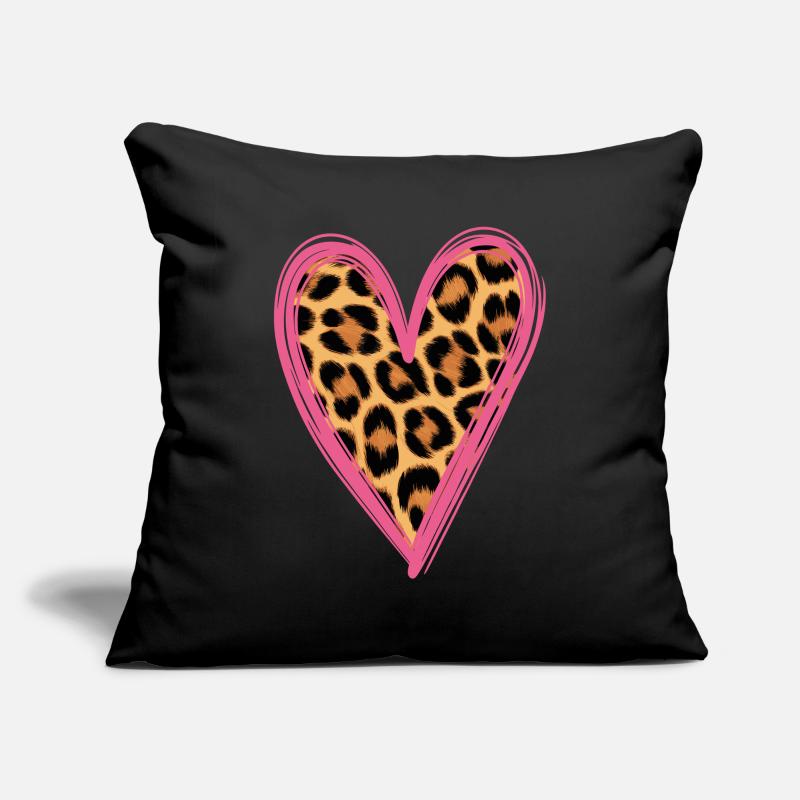 Leopard Pattern Heart Design Sofa pillowcase 17,3'' x 17,3'' (45 x 45 cm)