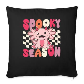 Axolotl Halloween Groovy Devil Spooky Season - Sofa pillowcase 17,3'' x 17,3'' (45 x 45 cm) - black - Front