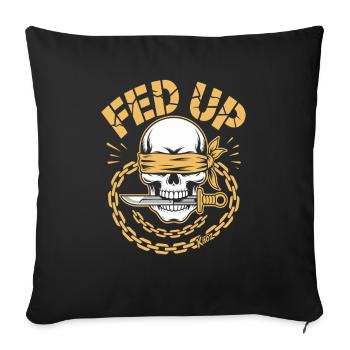 Rebellious Pirate Skull with Gold Chain - Sofa pillowcase 17,3'' x 17,3'' (45 x 45 cm) - black - Front