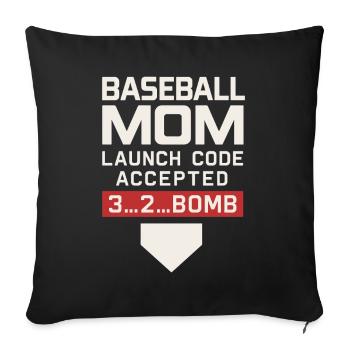Garçon Maman Baseball Proter Fils Homerun Équipe de voyage - Housse de coussin décorative 45 x 45 cm - noir - Devant