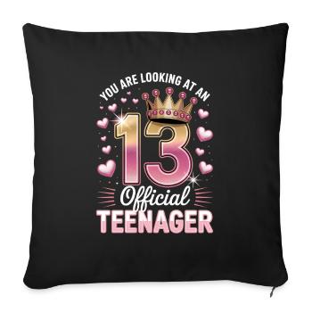 13th birthday teenager gift - Sofa pillowcase 17,3'' x 17,3'' (45 x 45 cm) - black - Front