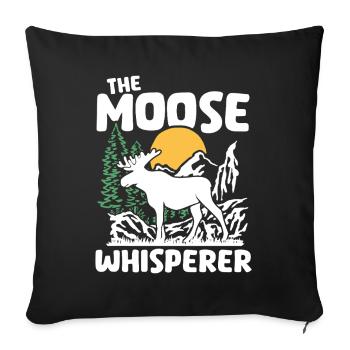 Conception de silhouette de la nature de l’orignal - Housse de coussin décorative 45 x 45 cm - noir - Devant