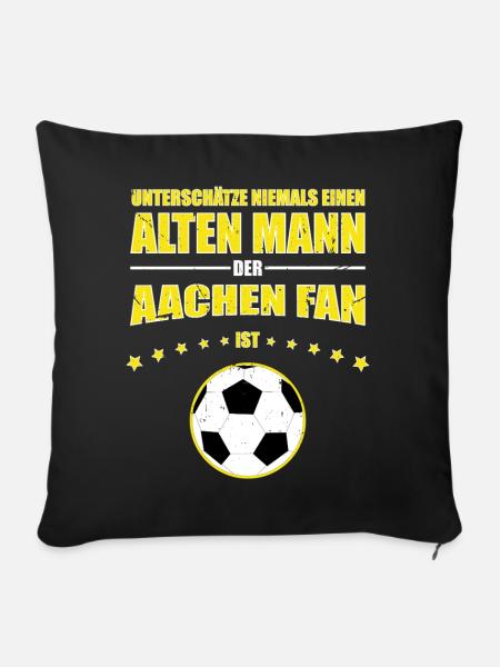 Alter Mann - Aachen Fußball Fan | Retro Vintage - Sofakissenbezug 45 x 45 cm - Schwarz