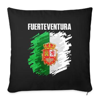 Fuerteventura Flag Design - Sofa pillowcase 17,3'' x 17,3'' (45 x 45 cm) - black - Front