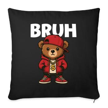 Bruh Classic Hip Hop Expression 90s Street Vibe - Sofa pillowcase 17,3'' x 17,3'' (45 x 45 cm) - black - Front