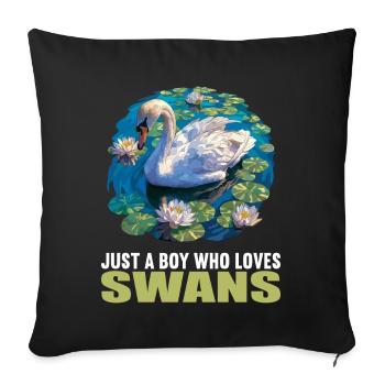Cygnes Cygne - Housse de coussin décorative 45 x 45 cm - noir - Devant