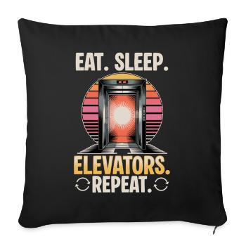 Ascenseur pour tout-petits et enfants - Housse de coussin décorative 45 x 45 cm - noir - Devant