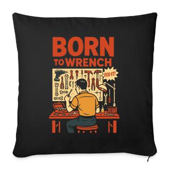 Né pour la clé Mécanicien de garage Drôle - Housse de coussin décorative 45 x 45 cm - noir - Devant