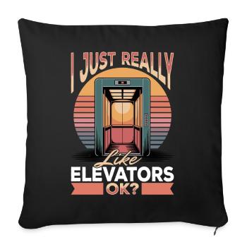 Elevator toddler & kids - Sofa pillowcase 17,3'' x 17,3'' (45 x 45 cm) - black - Front