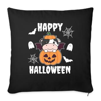 Costume de chauve-souris citrouille d'Halloween pour vache - Housse de coussin décorative 45 x 45 cm - noir - Devant