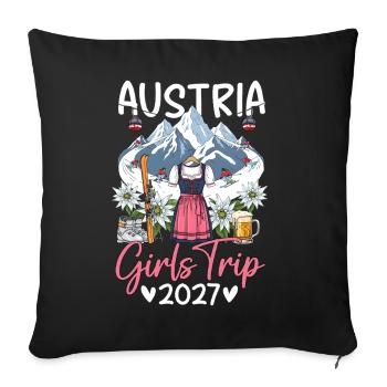 Austria Girls Trip 2027 - Sofakissenbezug 45 x 45 cm - Schwarz - Vorne