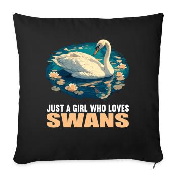 Cygnes Cygne - Housse de coussin décorative 45 x 45 cm - noir - Devant