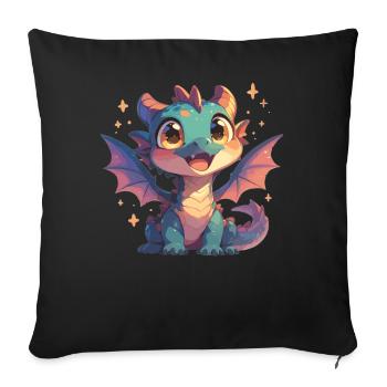 Dragon Dragon - Sofa pillowcase 17,3'' x 17,3'' (45 x 45 cm) - black - Front