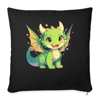 Dragon Dragon - Sofa pillowcase 17,3'' x 17,3'' (45 x 45 cm) - black - Front