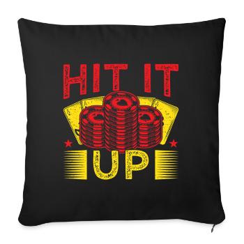 Fan de jeux d'argent Hit It Up Casino - Housse de coussin décorative 45 x 45 cm - noir - Devant