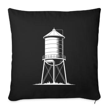 Water Tower Tank Elevated Potable - Sofa pillowcase 17,3'' x 17,3'' (45 x 45 cm) - black - Front