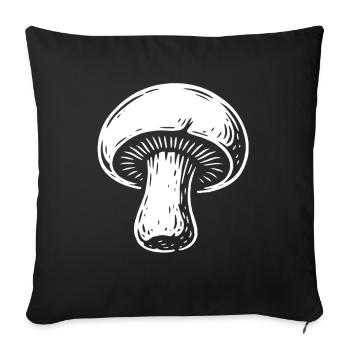 Champignon Pilzsammler - Pilze - Spruch - Sofakissenbezug 45 x 45 cm - Schwarz - Vorne