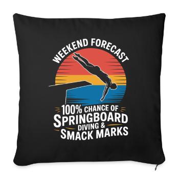 Kunstspringen Turmspringer Sprungbrett - Sofakissenbezug 45 x 45 cm - Schwarz - Vorne