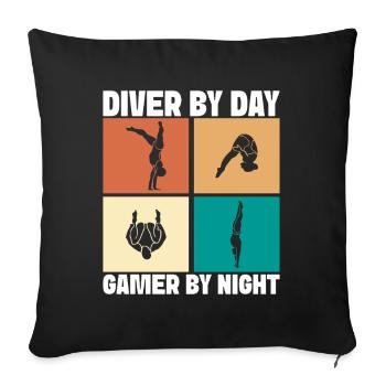 Plongeoir - Housse de coussin décorative 45 x 45 cm - noir - Devant