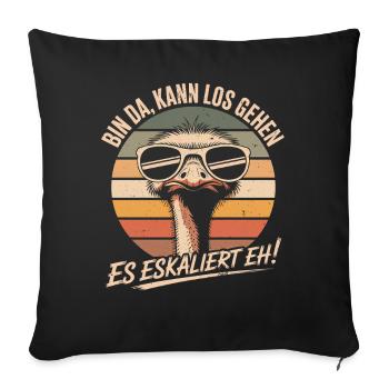 Strauss I'm Here We Go It's Escalating Anyway - Sofa pillowcase 17,3'' x 17,3'' (45 x 45 cm) - black - Front