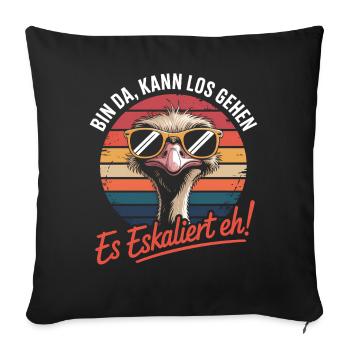 Einatmen Ausrasten Yoga Meditation Palmen Retro - Sofakissenbezug 45 x 45 cm - Schwarz - Vorne