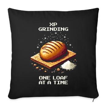 XP Grind : Un pain à la fois | Cuisson du pain - Housse de coussin décorative 45 x 45 cm - noir - Devant
