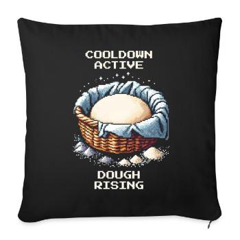 Temps de recharge actif : la pâte lève | Cuisson du pain - Housse de coussin décorative 45 x 45 cm - noir - Devant