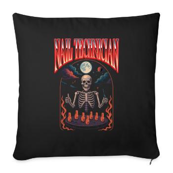 Créateur d'ongles Technicien ongulaire Halloween - Housse de coussin décorative 45 x 45 cm - noir - Devant