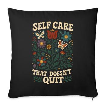 Self-care that never stops: Mindfulness - Sofa pillowcase 17,3'' x 17,3'' (45 x 45 cm) - black - Front
