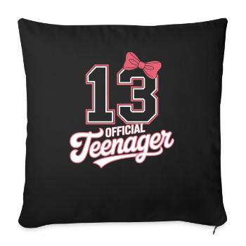 13th birthday teenager gift - Sofa pillowcase 17,3'' x 17,3'' (45 x 45 cm) - black - Front