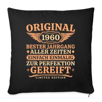 Original 1960 Vintage 65th Birthday - Sofa pillowcase 17,3'' x 17,3'' (45 x 45 cm) - black - Front