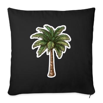 Palm tree - Sofa pillowcase 17,3'' x 17,3'' (45 x 45 cm) - black - Front