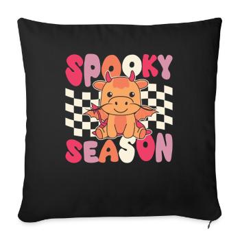 Dragon Halloween Groovy Devil Spooky Season - Sofa pillowcase 17,3'' x 17,3'' (45 x 45 cm) - black - Front