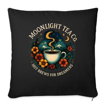 Dreamlight Brew Co | Hot Brews for Dreamers - Sofakissenbezug 45 x 45 cm - Schwarz - Vorne