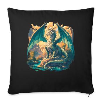 Dragon Dragon - Sofa pillowcase 17,3'' x 17,3'' (45 x 45 cm) - black - Front
