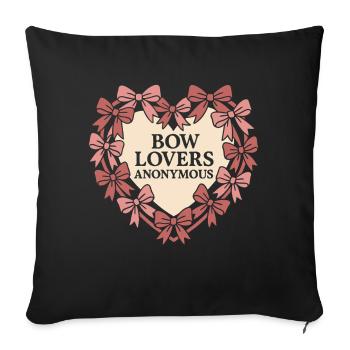 Coquette Aesthetic Bow Pattern Girly Pastel - Sofa pillowcase 17,3'' x 17,3'' (45 x 45 cm) - black - Front