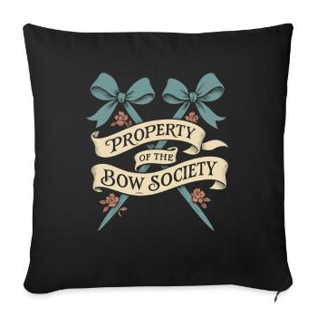 Coquette Aesthetic Bow Pattern Girly Pastel - Sofa pillowcase 17,3'' x 17,3'' (45 x 45 cm) - black - Front