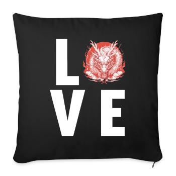 Dragon Dragon - Sofa pillowcase 17,3'' x 17,3'' (45 x 45 cm) - black - Front