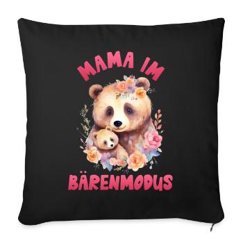 Expectant mother MOM IN BEAR MODE Funny - Sofa pillowcase 17,3'' x 17,3'' (45 x 45 cm) - black - Front