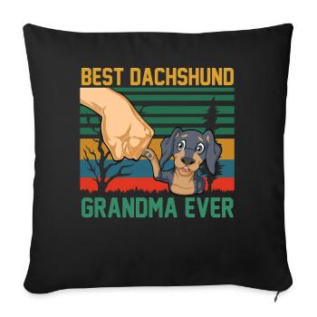 Meilleur design de grand-mère teckel de tous les temps - Housse de coussin décorative 45 x 45 cm - noir - Devant