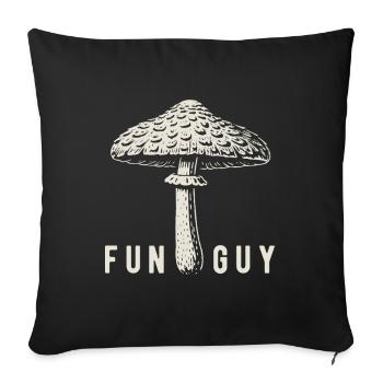 Parasol Funguy - Mushrooms - Wordplay - Sofa pillowcase 17,3'' x 17,3'' (45 x 45 cm) - black - Front