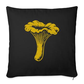 Cueilleur de chanterelles - Champignons - Dicton - Housse de coussin décorative 45 x 45 cm - noir - Devant