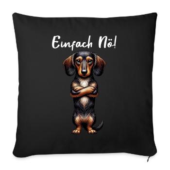 Just Nope Dachshund Dachshund Wire-haired Dachshund - Sofa pillowcase 17,3'' x 17,3'' (45 x 45 cm) - black - Front