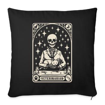 Vétérinaire Vétérinaire Vétérinaire - Housse de coussin décorative 45 x 45 cm - noir - Devant